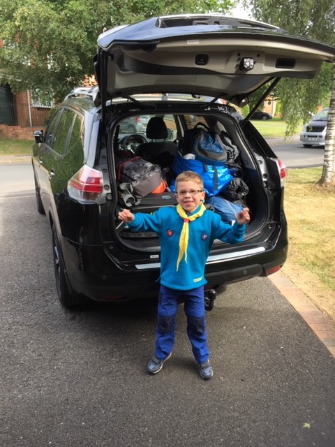 James packing the car