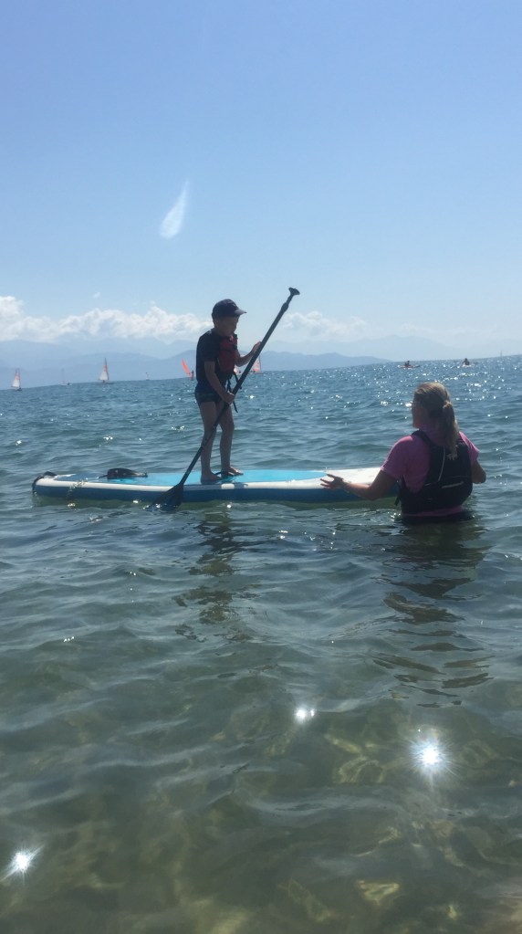 James on a paddleboard
