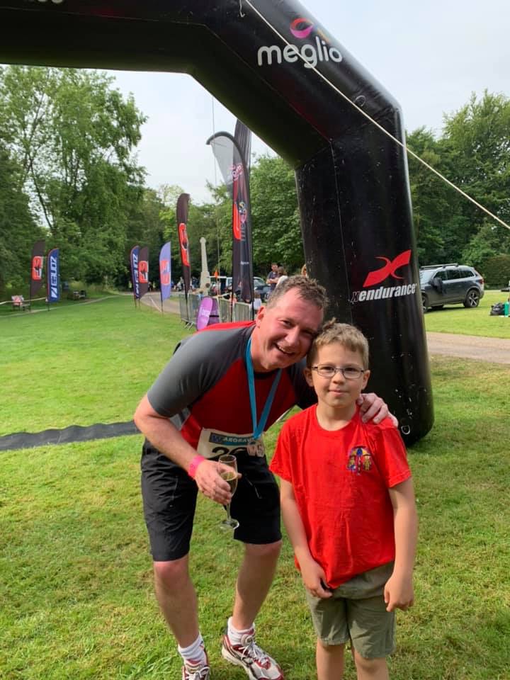 Howard and James at the finish line