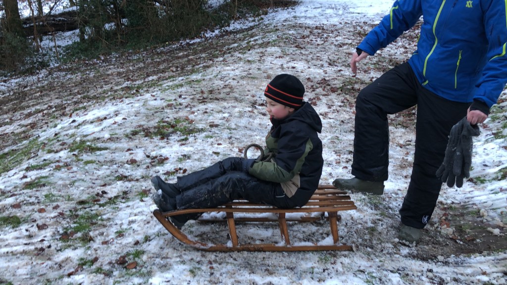 boy on a sledge